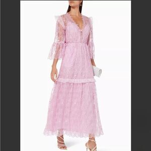 Self-Portrait Lilac Lace Maxi Dress Dress Size 4